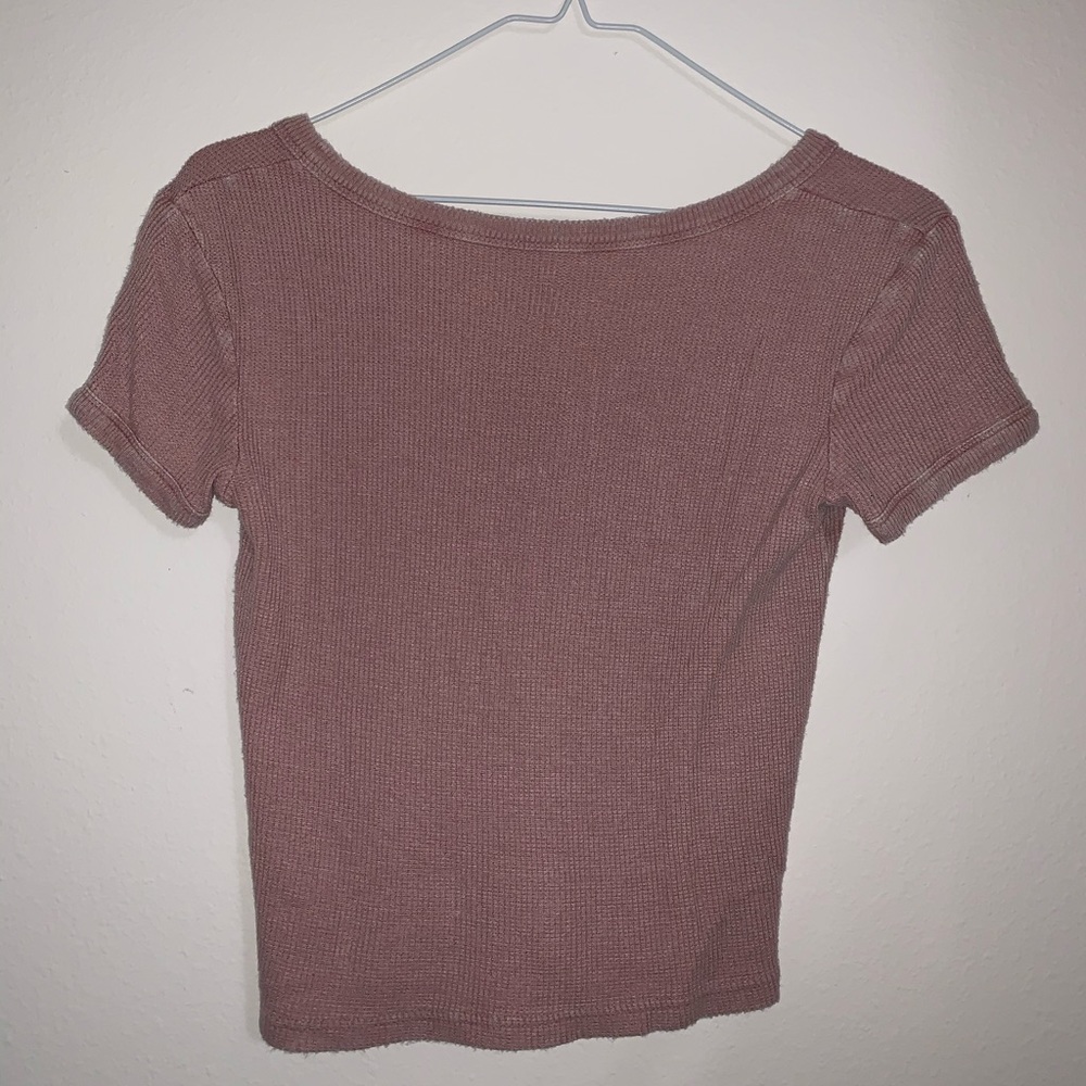 Pink Notch V-Neck Tee - Picture 4 of 4